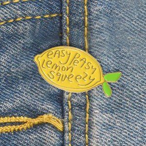 EASY PEASY LEMON SQUEEZY Collectible Enamel Pin NEW 494L3